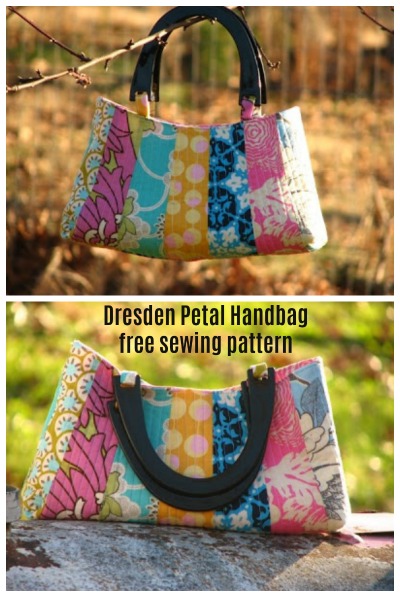 This is a super pretty purse and the designer has been very generous in giving us all the pattern and tutorial free of charge. The Dresden Petal Handbag gets its name from the only pattern piece that this project has - a modified Dresden petal.