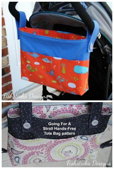 Sewing pattern for the Going For A Stroll Hands-Free Tote Bag.