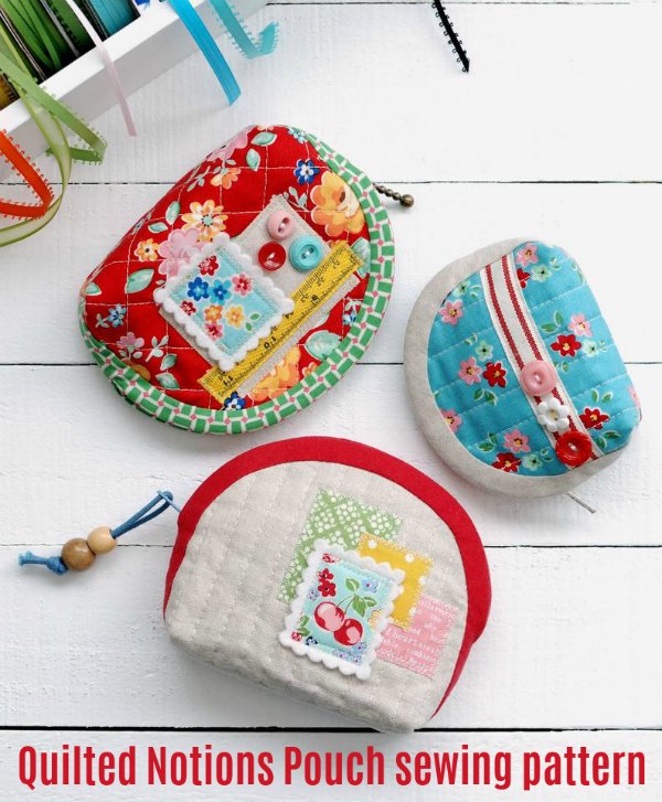 Quilted Barrel Pouch FREE sewing pattern - Sew Modern Bags