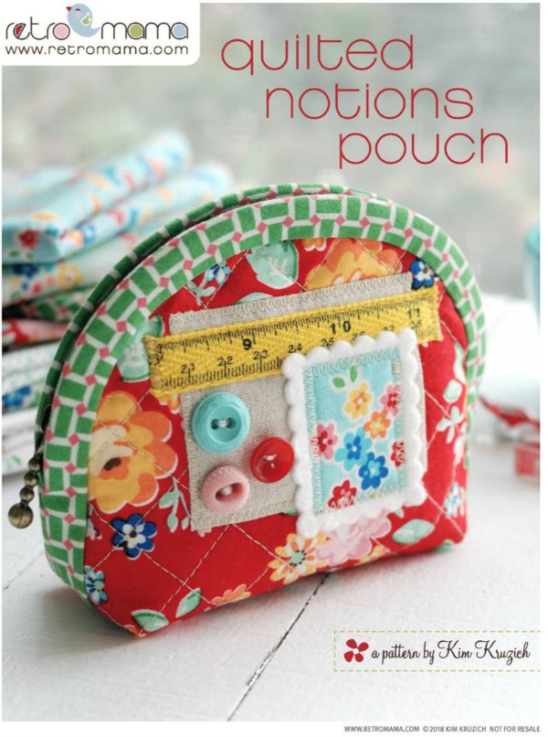 This is a PDF sewing pattern to make two different sized Quilted Notion Pouches. The skilled designer describes them as a cute little zakka style zipper pouch to store sewing notions, accessories, or other small items.