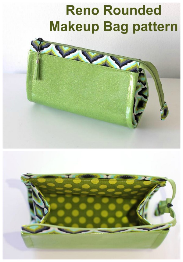 Round makeup bag with inside pockets-Free Pattern