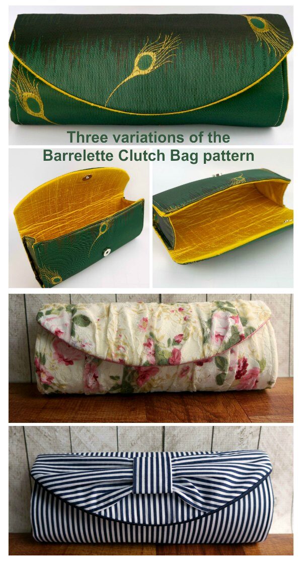 This the Barrelette Clutch Purse pattern and it is perfect for you to make as a glamorous evening purse. This purse is simple to make and as a bonus, the designer has included three variations of the clutch purse for you to make.