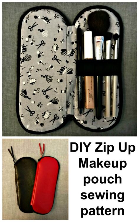 DIY Zip Up Makeup Pouch FREE sewing pattern - Sew Modern Bags