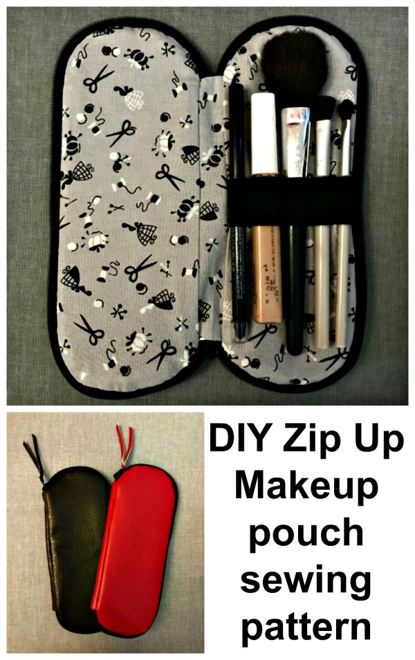 DIY Zip Up Makeup Pouch FREE sewing pattern