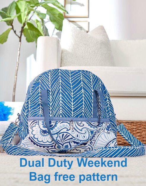 If want to make yourself a bag that the designer made for a weekend get-away then this is the Dual Duty Weekend Bag. This lovely shaped soft-sided bag is just perfect for holding just what you need for that lovely weekend, away from it all.