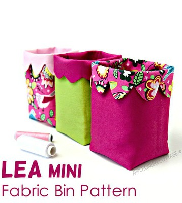 This is the digital sewing pattern for the Lea Mini Fabric Bin. These pretty scalloped fabric baskets are a must sew and as the designer says - every table and desk needs one.