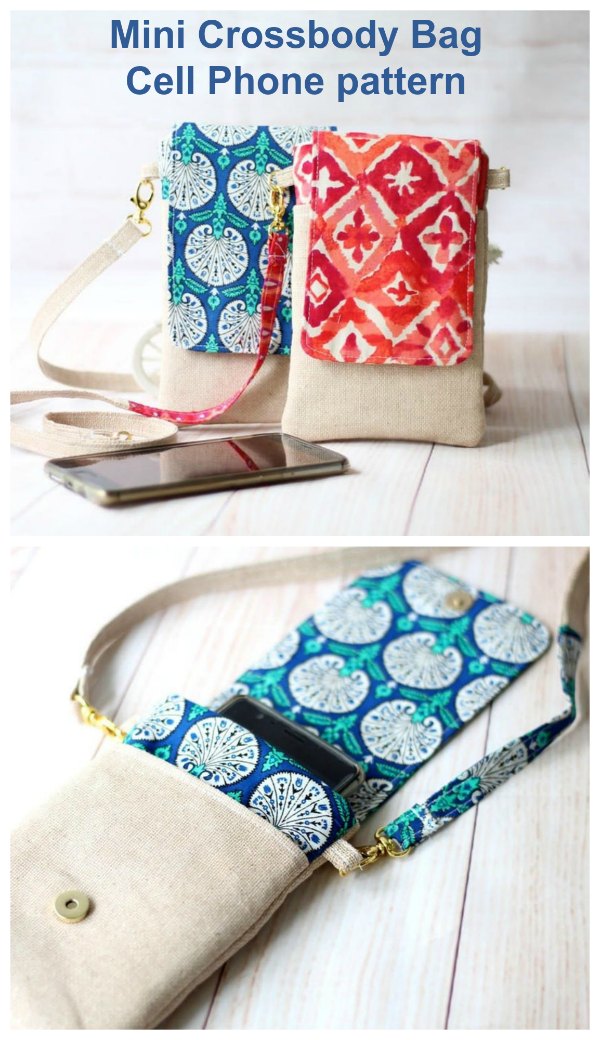 Mini Crossbody Bag Cell Phone sewing pattern - Sew Modern Bags