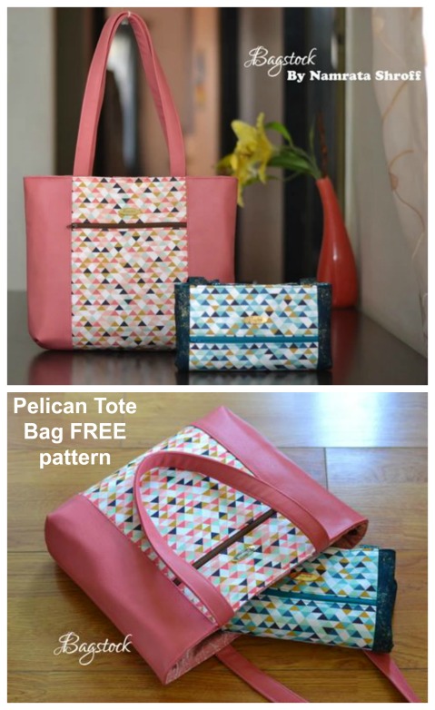 This designer's patterns are very popular with our readers and as a double bonus this pattern is both free and it comes in two versions. The Pelican Tote Bag is a simple shopping tote bag with a magnetic closure, that fits your every day on the go needs. If you like structured bags then you can make the Pelican Tote Bag with foam or else you can make a fold-able version to carry it in your bag. 