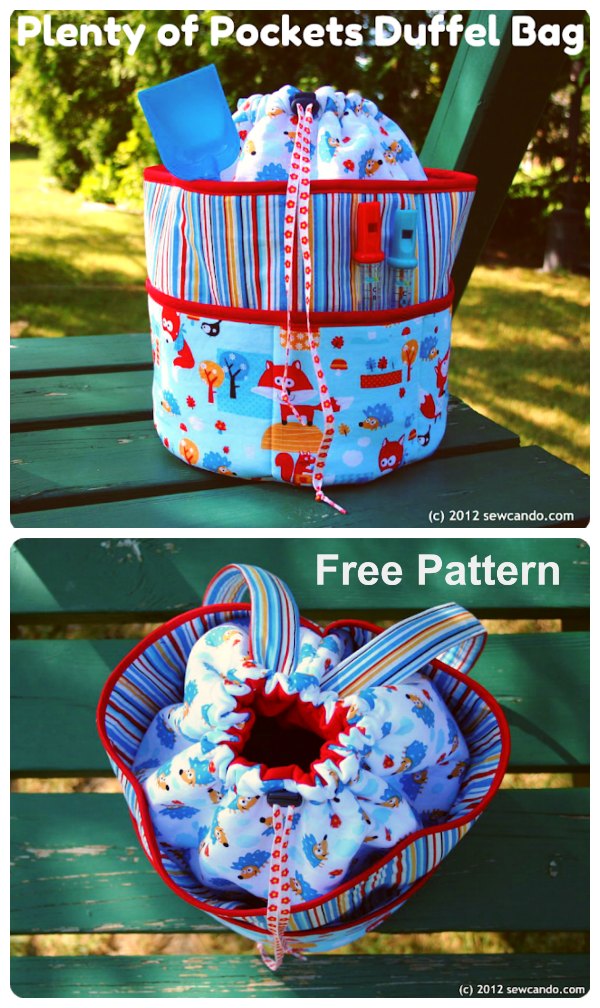 Plenty Of Pockets Duffle Bag FREE sewing pattern