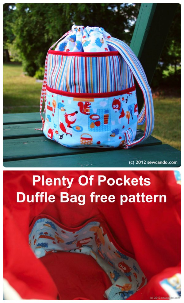 Plenty Of Pockets Duffle Bag FREE sewing pattern