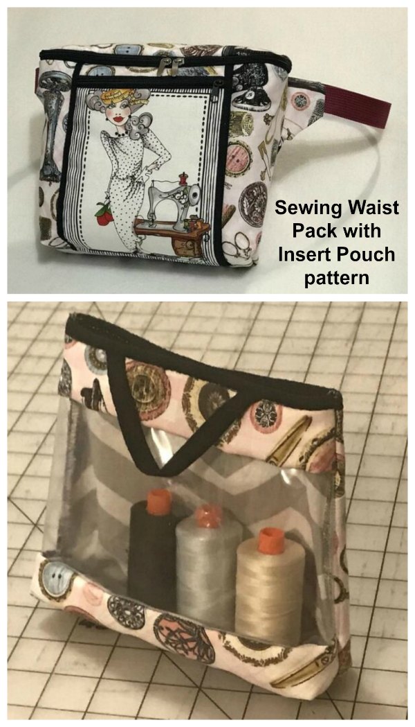 If you purchase this pattern you will technically be getting two patterns for the price off one. You can make a waist pack and a separate pouch, and use them together or separately.