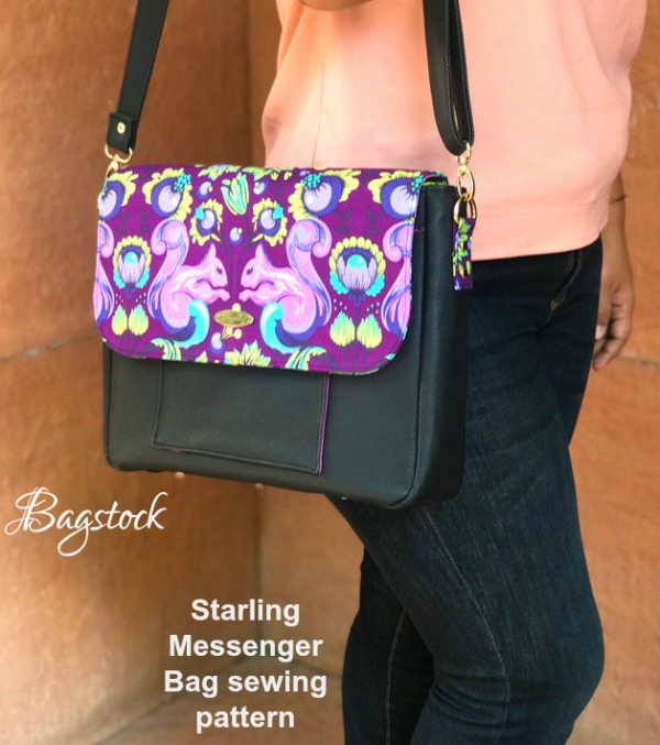 The Starling Messenger Bag is another fantastic creation from this most talented designer. She always makes such interesting and practical bags and this one is one of our favorite. It has lovely features and is crammed with really useful pockets.