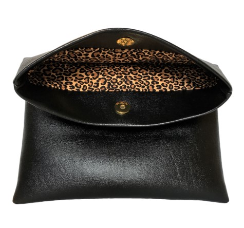 Leather Foldover Clutch