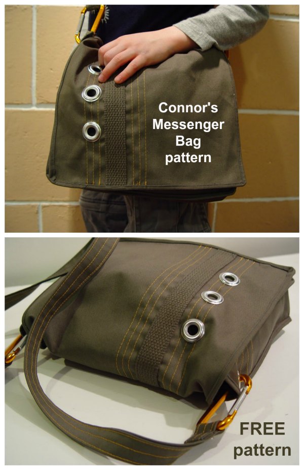 Connor s Messenger Bag free sewing pattern Sew Modern Bags