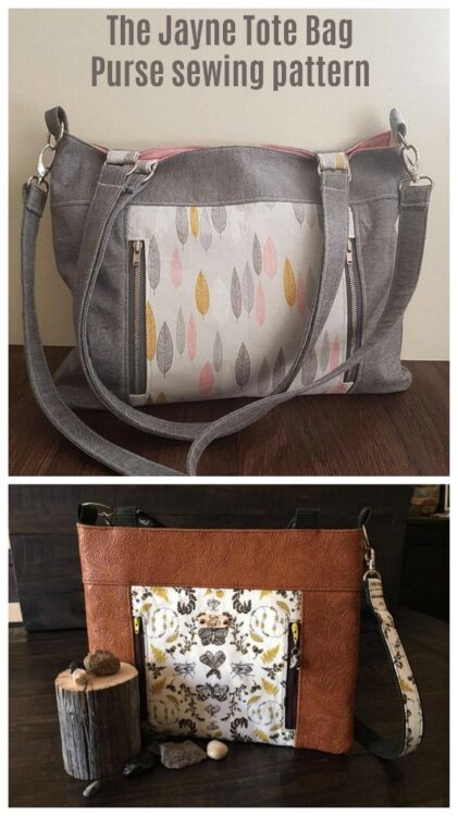 Jayne Tote Bag Purse pattern - Sew Modern Bags