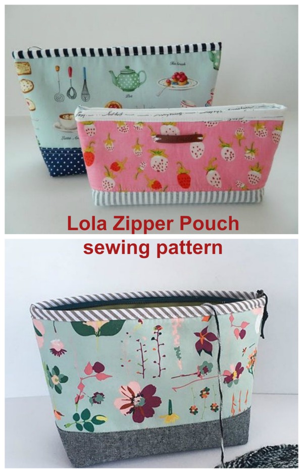 Sewing pattern for the Lola Zipper Pouch