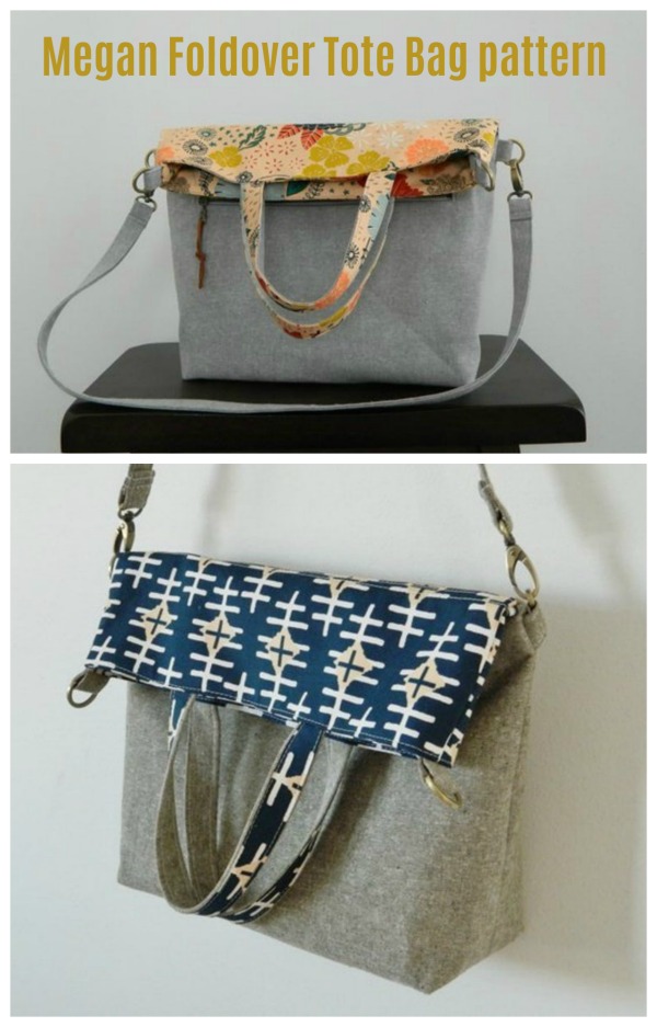 Megan Foldover Tote Bag sewing pattern