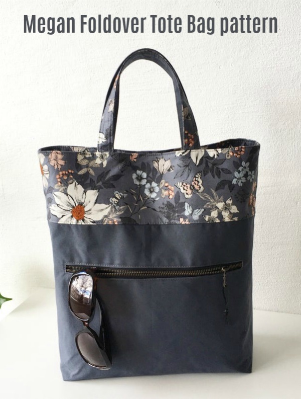 Megan Foldover Tote Bag sewing pattern