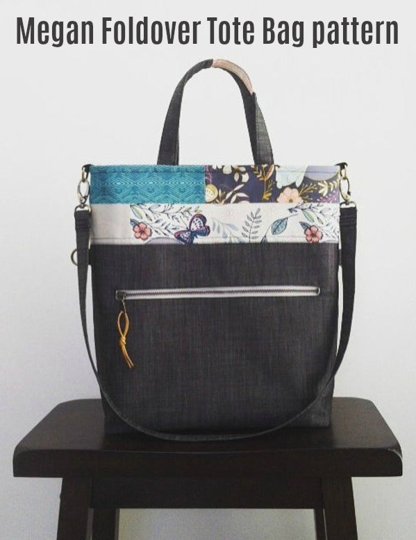 Megan Foldover Tote Bag sewing pattern