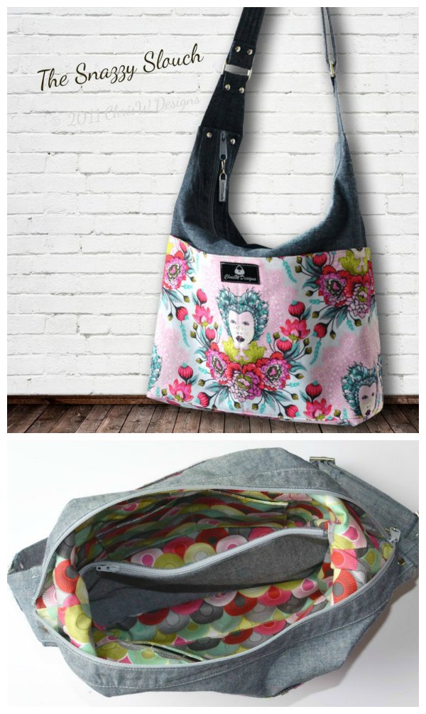If you want to make yourself a fabulous bag that you can grab and throw over your shoulder then here is the downloadable pattern for The Snazzy Slouch. Aimed at the intermediate sewer this bag looks great and is super organized and roomy too.