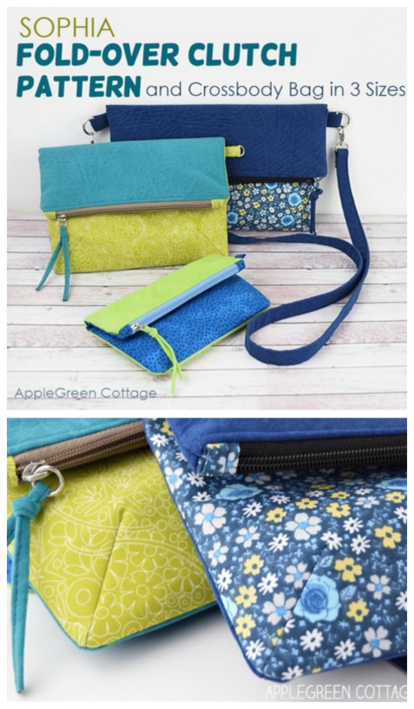 Sophia Fold Over Clutch And Crossbody Bag pattern - Sew Modern Bags