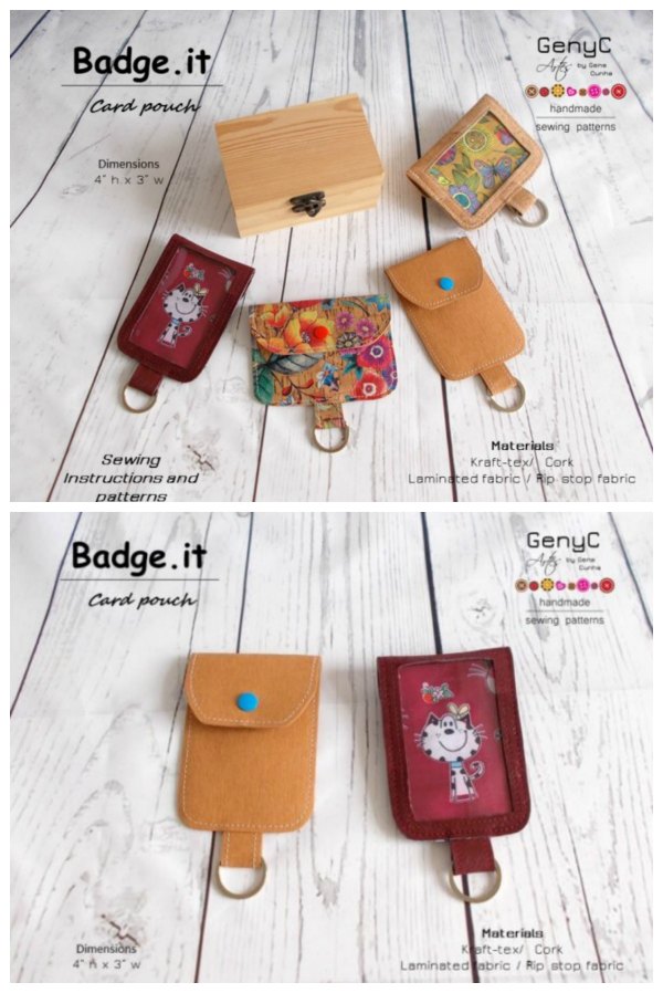 Digital download pattern. The Badge.It ID Card Pouches are ideal for carrying and wearing an ID card, entry card, conference badge or swipe card. You can hang them off your purse, on your keyring or around your neck on a lanyard.