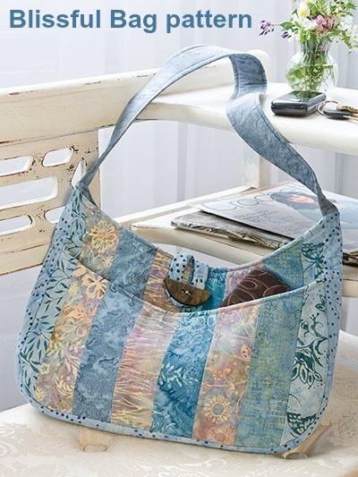 If you would like to make a quick to complete purse then this is the pattern for you. The designer says - it’s so quick, in fact, that you’ll want to make one for all of your quilting friends. The Blissful Bag has pockets on the outside and inside and is a handbag you can take everywhere.  