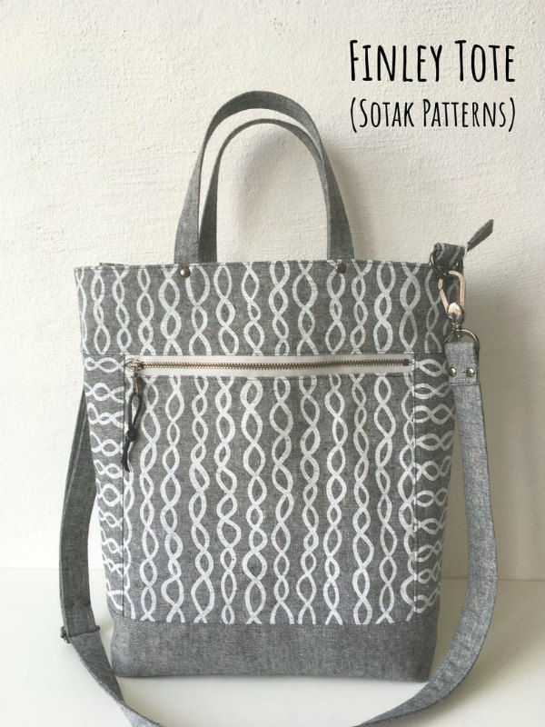 Tote bag sewing pattern, picture of tote bag example