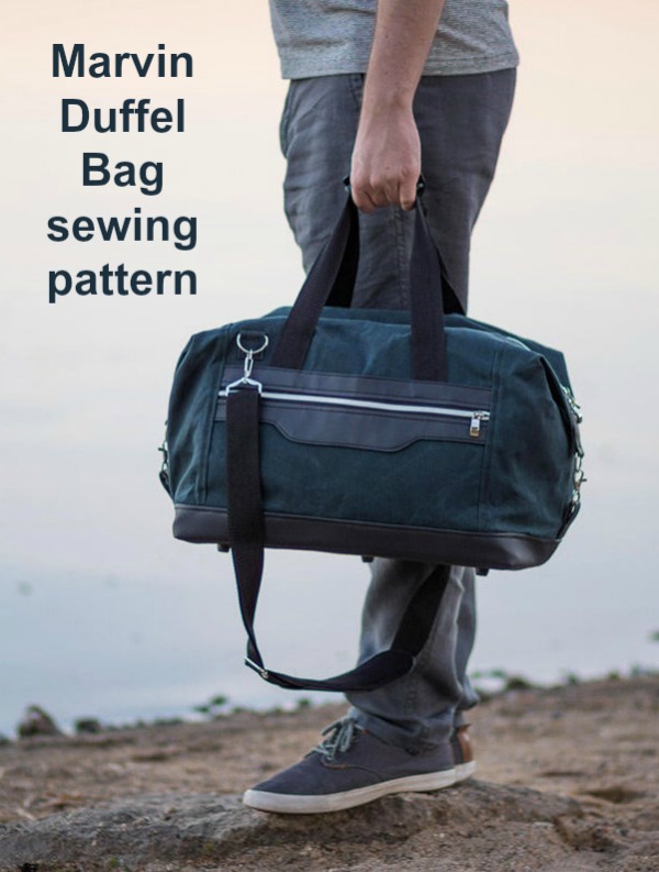 Here we have a fabulous digital pattern for a very universal form unisex duffel bag named the Marvin Duffel Bag. With this excellent pattern and tutorial you will learn how to sew a travel bag with zipper closure. 