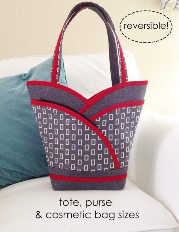 Petal purse tote and cosmetic bag pattern - Sew Modern Bags