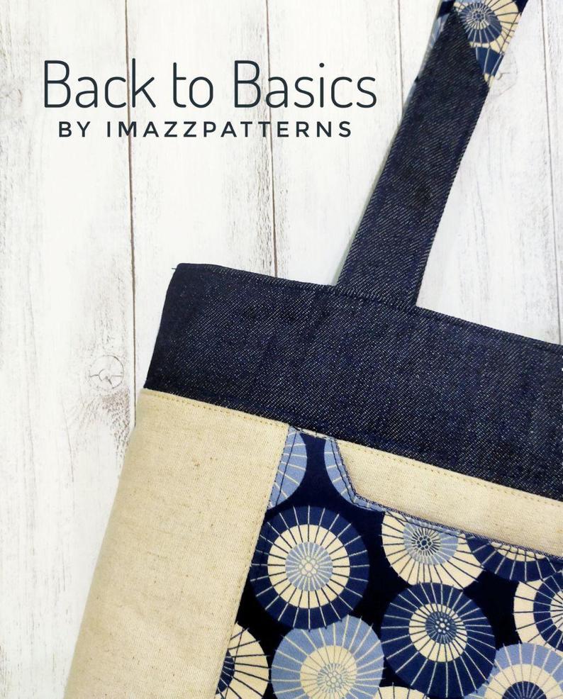 Large Denim Tote Bag FREE sewing pattern - Sew Modern Bags