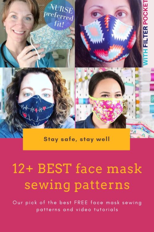 Sewing patterns for face masks. The best FREE sewing patterns for face masks to sew for your family or health care workers. All with free patterns and step by step video tutorials.