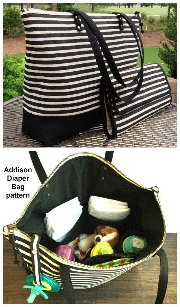 DIY Diaper Bag FREE sewing pattern (with wipe dispenser) - Sew Modern Bags