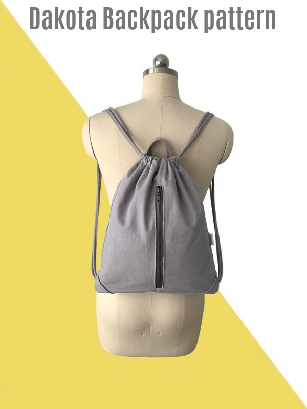 This is the Dakota Backpack pattern which has a drawstring and which can be made in two different sizes, for adults and kids. The Dakota zippered drawstring backpack is ideal to carry every day to school, work, or the gym. It's a great grab and go everyday bag.