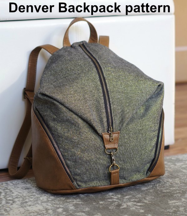 If you want the perfect for work, travel or your everyday adventures stylish backpack then here is the Denver Backpack digital pattern. It comes in two sizes, large and mini and features two exterior side pockets with visible zippers for an added edgy vibe.