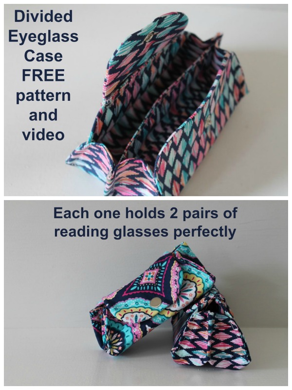 Divided Eyeglass Case FREE sewing pattern and video