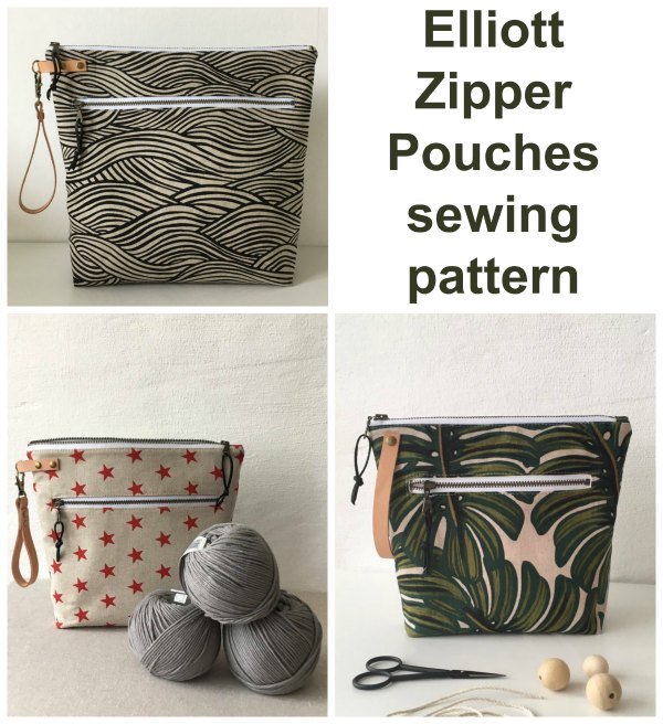 With your pdf pattern, you get to make your Elliott Zipper Pouches in any of three sizes - small, medium and large. The shape of the pouches is taller than your typical pouch meaning they are able to store even more items than normal.