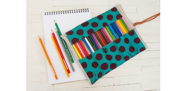 Spotted Roll Up Pencil Case · A Roll Up Pouch · Sewing on Cut Out + Keep