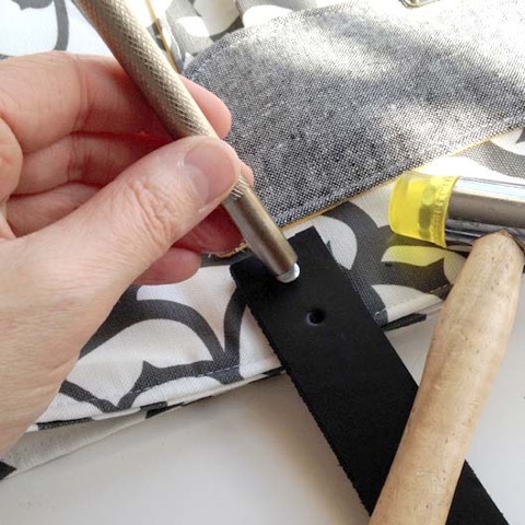 How to attach leather handles with rivets - a free tutorial