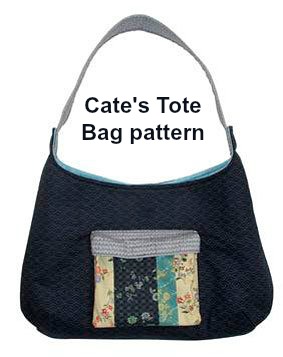 This is the Cate's Tote Bag digital pattern. When the designer designed the Cate's Tote Bag it was because style is what this small tote is all about. A boxy outside pocket, which is velcro closed, was added to keeps your keys or phone handy, while the inside compartment has a simple slip pocket to help keep things organized.