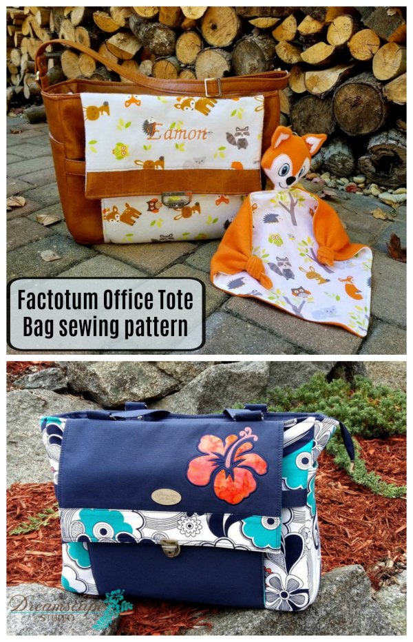 Sewing pattern for the Factotum Office Tote Bag