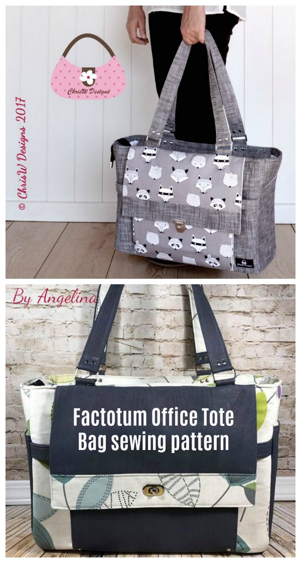 Factotum Office Tote Bag sewing pattern - Sew Modern Bags