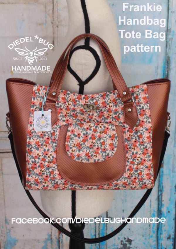 This awesome designer has created an easy-to-sew digital pattern for this spacious handbag tote. This everyday essential bag includes a patch pocket, a phone pocket and a zippered pocket, as well as a long removable strap. 