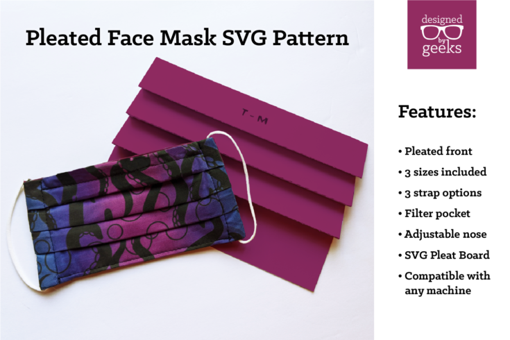 Image for Simple Pleated Face Mask Sewing Pattern by DesignedByGeeks on Creative Fabrica