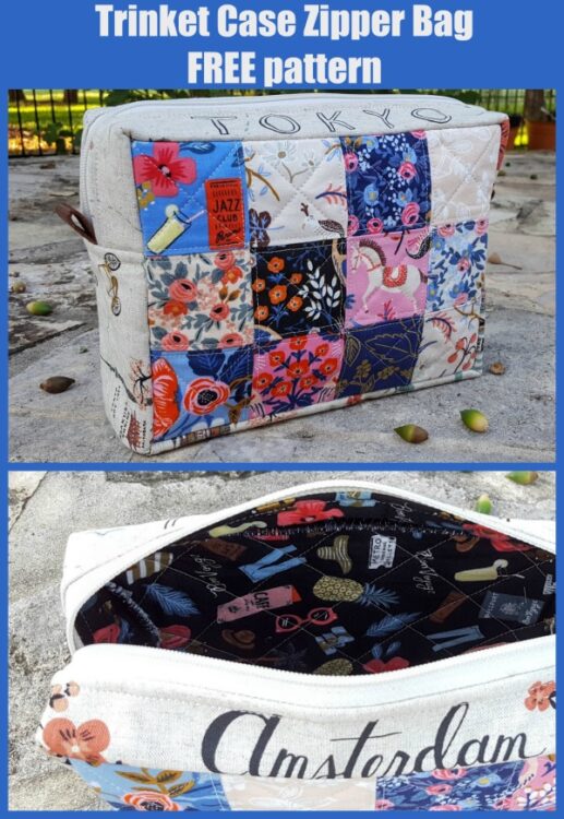 Trinket case zipper bag FREE pattern Sew Modern Bags