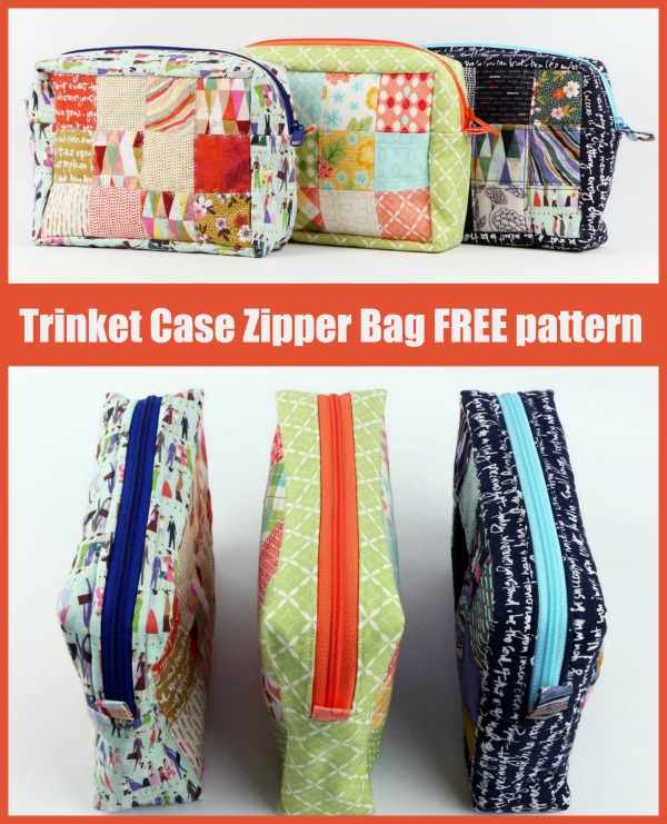 Trinket case zipper bag FREE pattern - Sew Modern Bags