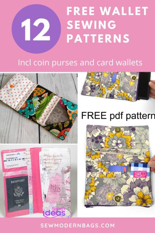 FREE wallet sewing patterns. Easy sewing patterns for full wallets, coin purses and card pouches to sew. Beginner wallet sewing patterns all with free sewing patterns. DIY wallet to sew. Easy wallet sewing pattern. Free wallet patterns. 