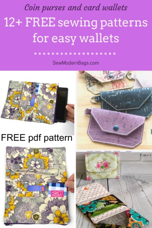 FREE wallet sewing patterns. Easy sewing patterns for full wallets, coin purses and card pouches to sew. Beginner wallet sewing patterns all with free sewing patterns. DIY wallet to sew. Easy wallet sewing pattern. Free wallet patterns. 