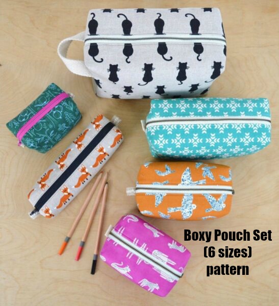 Boxy Pouch Set (6 sizes) pattern - Sew Modern Bags