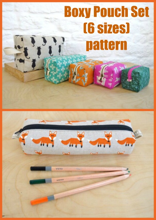 Boxy Pouch Set (6 sizes) pattern